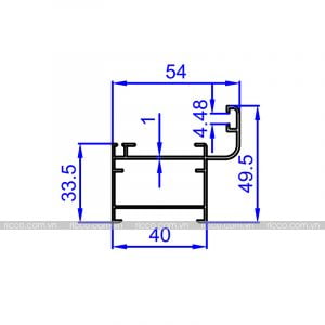Nhôm thanh định hình hệ Việt Pháp BP-140K