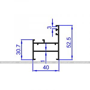 Nhôm thanh định hình hệ Việt Pháp KHP-01