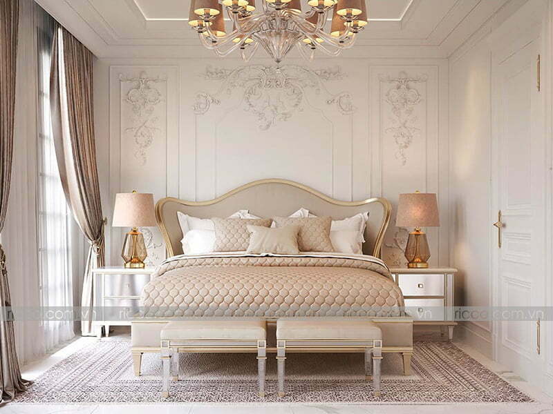 mẫu thiết kế nội thất phòng ngủ phong cách tân cổ điển