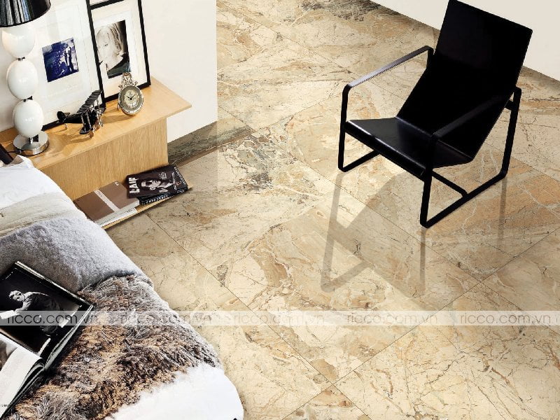 hình ảnh gạch lát nền đẹp vân đá marble màu vàng kem