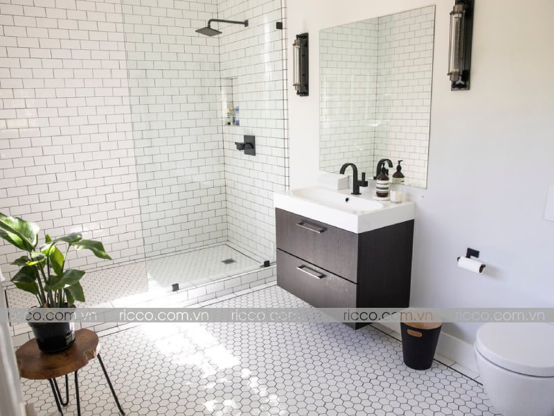 gạch mosaic lục giác chống trơn cho nhà tắm