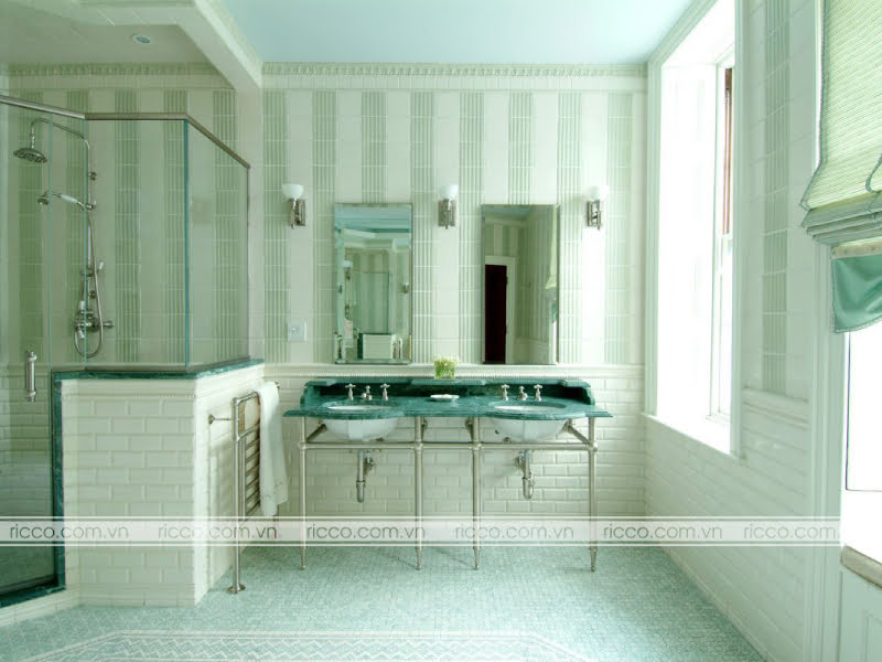 mẫu gạch lát nền màu xanh ngọc