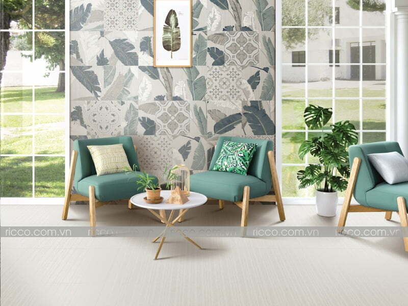 gạch ốp tường trở thành điểm nhấn cho không gian