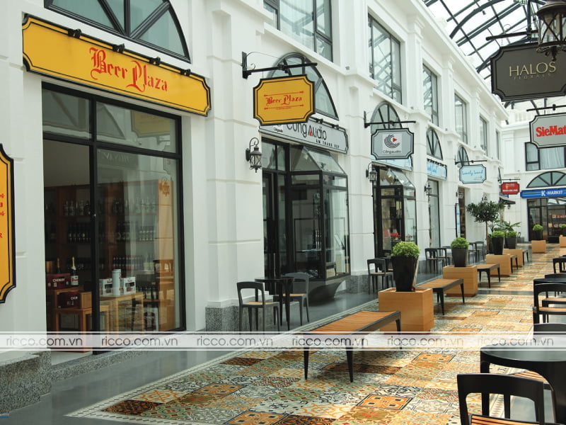 gạch bông thời xưa tại công trình công cộng