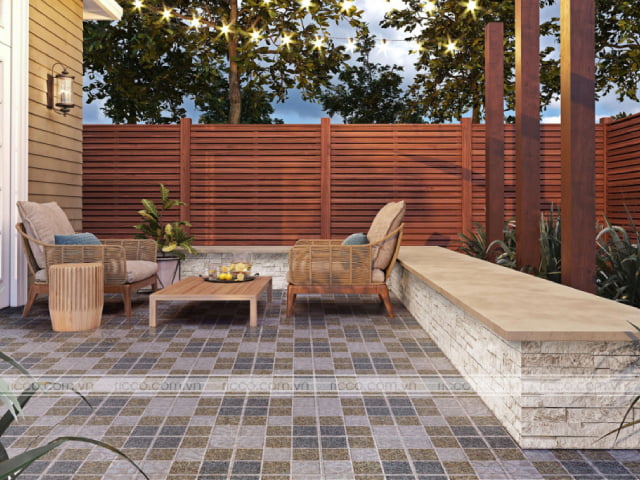 Mẫu gạch sân vườn 50x50cm bề mặt nhám