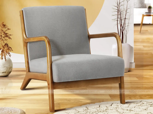 Ghế sofa đơn mini khung gỗ, đệm bọc nỉ