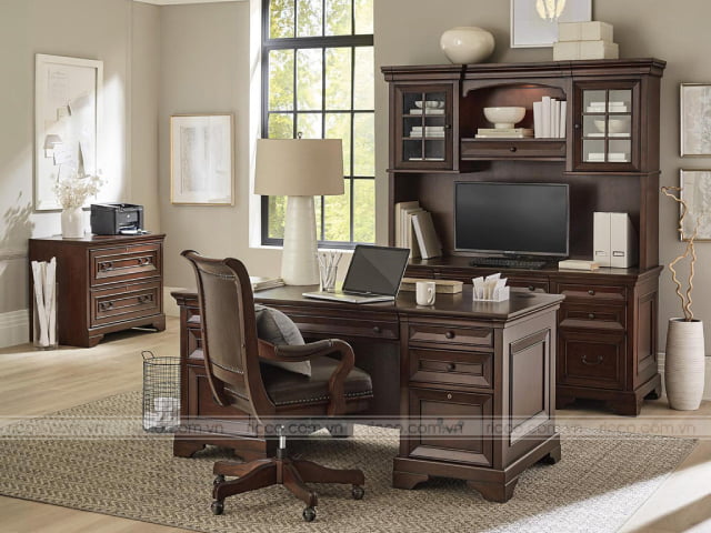 Tủ tài liệu gỗ tự nhiên cho phòng làm việc lãnh đạo