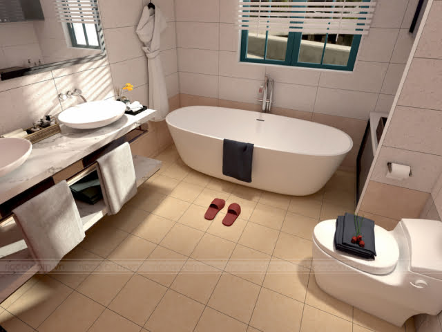 Mẫu gạch men lát nền màu kem 30x30