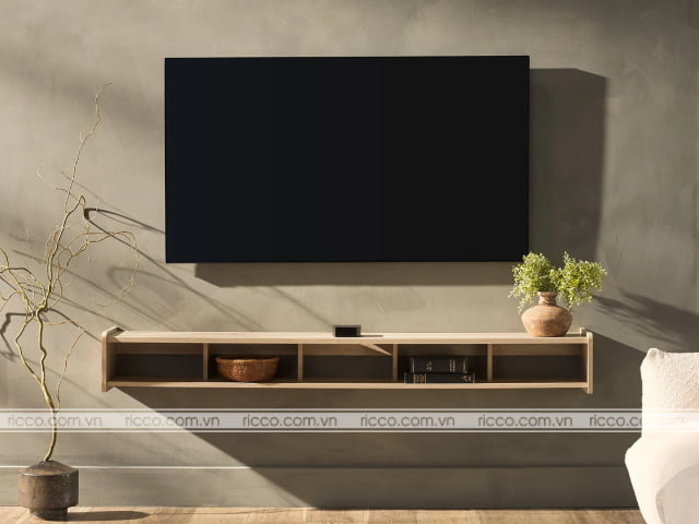 Mẫu kệ tivi nhỏ gọn, thiết kế đơn giản, phù hợp với phòng khách thiết kế tối giản