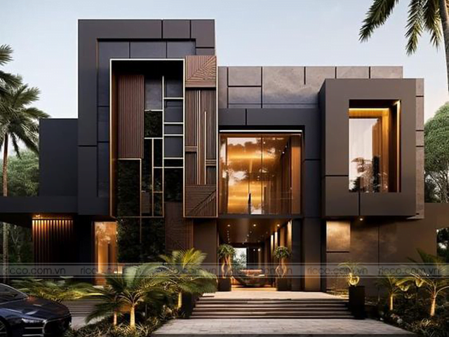 Gạch ốp mặt tiền kích thước 30x60 màu đen