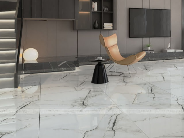 mẫu gạch 80x80 Đồng Tâm vân đá, men bóng, kháng khuẩn 8080DONGVAN004-FP-H+