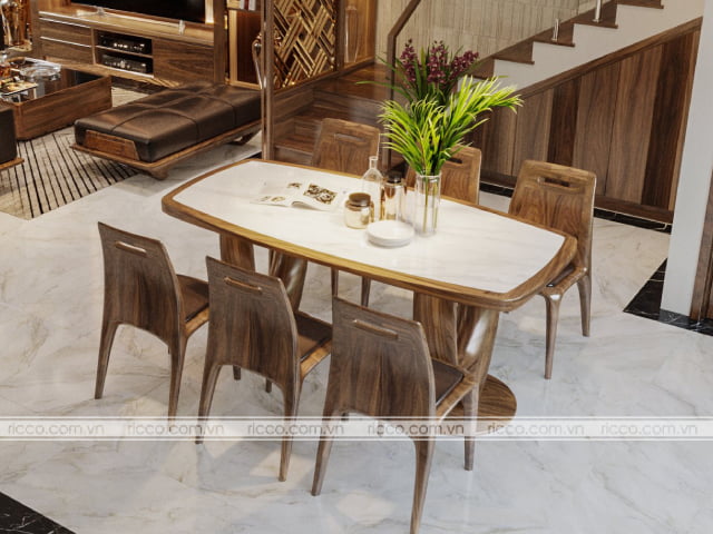 bàn ăn gỗ óc chó