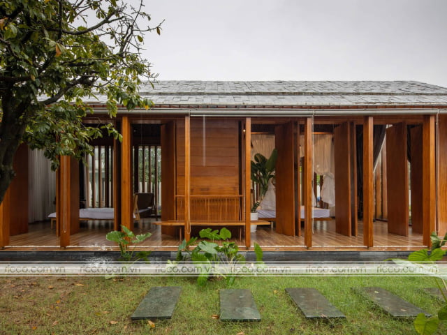 mẫu nhà gỗ 3 gian