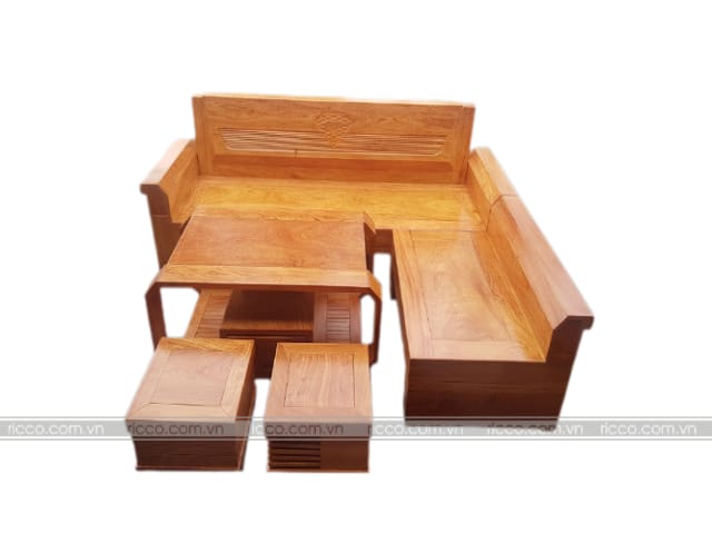 Mẫu sofa nguyên khối gỗ hương đá sang trọng