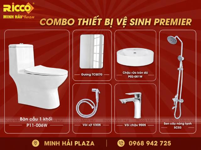 Combo trọn gói thiết bị vệ sinh Premier - thuộc tập đoàn Prime Group
